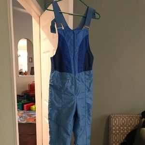 Retro color block ski bib